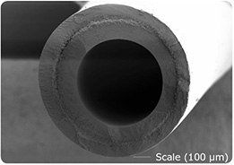 polysulfone-hollow-fiber Polysulfone hollow fiber used for ultrafiltration in the Biopak® cartridge.