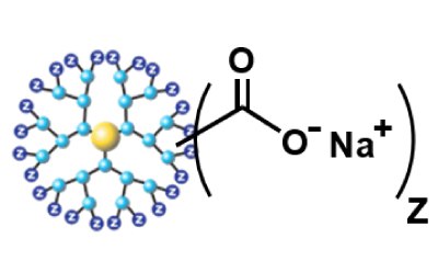 Schematic of PAMAM dendrimers with various surface functionalities. - B Sodium Carboxylate (COONa)<br>(Anionic Dendrimer)