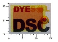 Dyesol translucent test cell manufactured with N-719 dye (scale in nm) Dyesol translucent test battery made with N-719