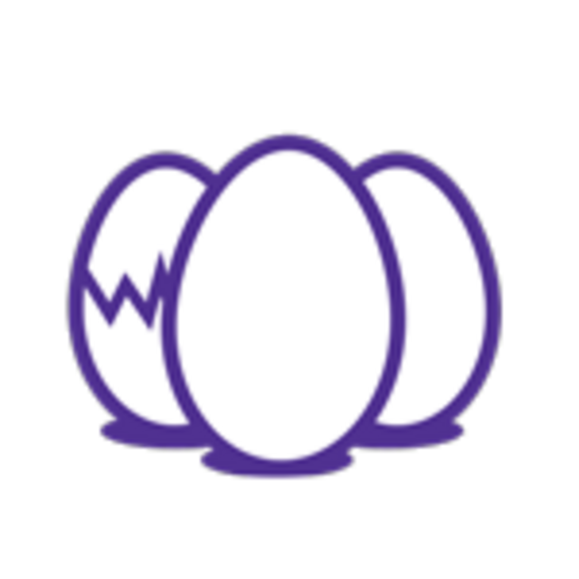 Graphic of three eggs, one is cracked