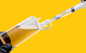 Steritest® Needle-Free Valve Accessing a sterility test sample in a Steritest® NEO canister using the needle-free valve