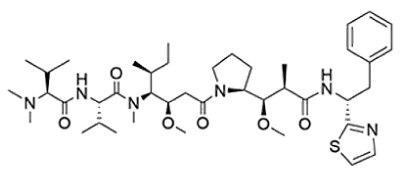 Chemical Structures of Dolastatin 10 Structural formula C42H68N6O6S