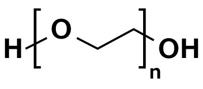 Chemical Structure of Polyethylene Glycol PEGs are polyethers of varying lengths synthesized by anionic polymerization of ethylene oxide with hydroxyl initiators.