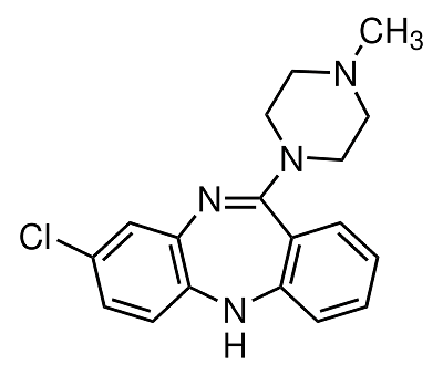 Clozapine Chemical structure of Clozapine
