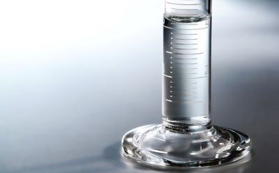 Water in a graduated cylinder