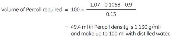 one-step procedure for diluting Percoll one-step procedure for diluting Percoll