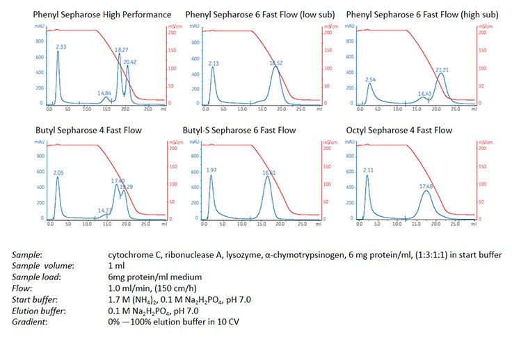 different-selectivity-characteristics-hitrap-hic-selection-kit Comparison of the different selectivity characteristics in a HiTrap™ HIC Selection Kit