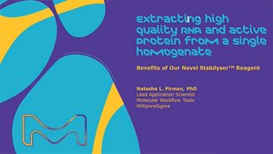 Extracci&oacute;n de ARN de gran calidad y prote&iacute;na activa de un &uacute;nico homogeneizado. Beneficios de nuestro nuevo reactivo Stabilyser™. Autora Natasha L. Pirman, PhD, Lead Application Scientist, Molecular Workflow Tools.