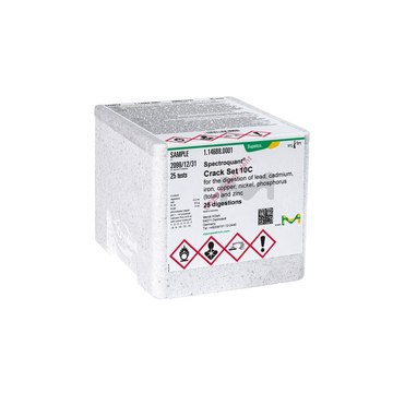 Crack Set 10C sufficient for 25 digestions of lead, cobalt, cadmium, iron, copper, nickel, phosphorus (total) and zinc, Spectroquant&#174;