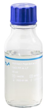 Buffered Sodium Chloride Peptone Solution with Neutralizers Lecithin 3&#160;g, Tween&#174;, bottle capacity 125&#160;mL, bottle filling volume 90&#160;mL, closure type, Blue crimp cap with 3 septa, pack of 10&#160;bottles