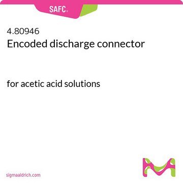 Encoded discharge connector for acetic acid solutions
