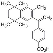 Bexarotene A retinoid X receptor (RXR) agonist that can permeate the blood-brain barrier and rapidly reduce Aβ40 and Aβ42 levels in APP/PS1 mice in an ApoE-dependent manner.