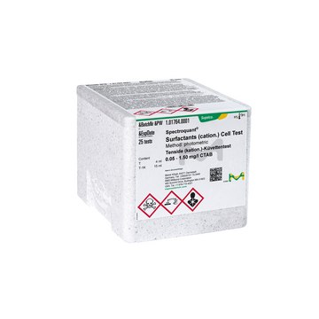Surfactants (cation.) Cell Test photometric, 0.05-1.50&#160;mg/L (CTAB), Spectroquant&#174;