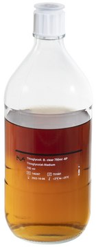 Fluid Thioglycollate Medium bottle capacity 1000&#160;mL, bottle filling volume 750&#160;mL, closure type, White screw cap with septum and protector, pack of 6&#160;bottles