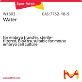 Water for embryo transfer, sterile-filtered, BioXtra, suitable for mouse embryo cell culture