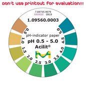 pH-indicator paper pH 0.5 - 5.0 pH range 0.5-5.0, roll L 4.8 m , with color scale, graduations and accuracy accuracy: 0.5 pH unit, MQuant®