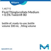 Fluid Thioglycollate Medium with Neutralizers Tween® 0.5 %, bottle capacity 125 mL, bottle filling volume 100 mL, closure type, red crimp cap with septum, pack of 10 bottles