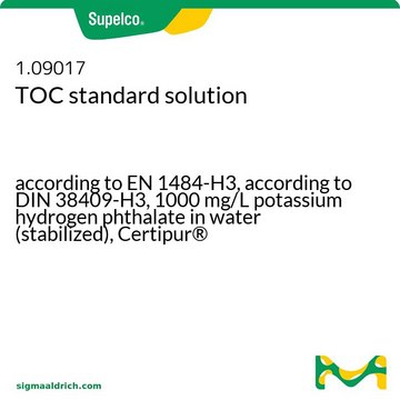 TOC standard solution according to EN 1484-H3, according to DIN 38409-H3, 1000&#160;mg/L potassium hydrogen phthalate in water (stabilized), Certipur&#174;