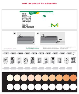 Nickel Test colorimetric, 0.02-0.5 mg/L (Ni), for use with MQUANT®