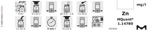 Zinc Test colorimetric, 0.1-5 mg/L (Zn), for use with MQUANT®