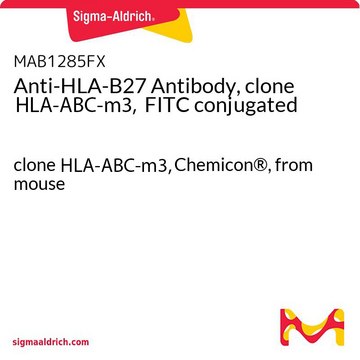 Anti-HLA-B27,Cln HLA-ABC-m3 FITC (mouse monoclonal) clone HLA-ABC-m3, Chemicon&#174;, from mouse