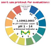 pH-indicator paper pH 1 - 14 Universal indicator roll L 4.8 m , with color scale, pH range 1-14, graduations and accuracy accuracy: 1 pH unit, MQuant®