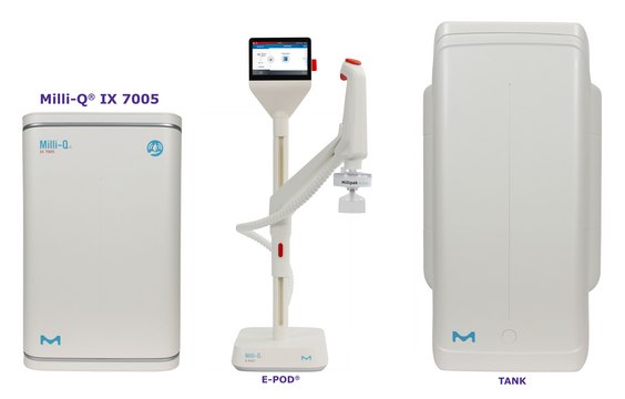 Milli-Q&#174; IX 7003/05/10/15 Pure Water Purification System The most advanced Milli-Q&#174; pure water system for the production of Elix&#174; quality water at a flow rate of 5 L/h., output: type 2 water (> 5&#160;M&#937;·cm), input: potable tap water
