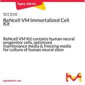 ReNcell VM不死化細胞キット ReNcell VM Kit contains human neural progenitor cells, optimized maintenance media &amp; freezing media for culture of human neural stem cells.