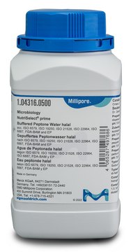 Buffered Peptone Water NutriSelect&#174; Prime, ISO 6579, ISO 6887, ISO 21528, ISO 22964, FDA BAM, EP, powder, Suitable for use in Halal and Kosher certified processes, pkg of 500&#160;g