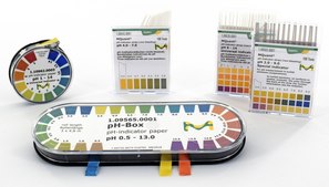 pH-indicator paper pH 1 - 14 Universal indicator roll L 4.8 m , with color scale, pH range 1-14, graduations and accuracy accuracy: 1 pH unit, MQuant®