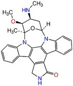 Staurosporine, Streptomyces sp. Staurosporine, CAS 62996-74-, is a cell-permeable, potent, reversible, ATP-competitive inhibitor of protein kinases (IC50 = 7, 20, 1.3, 0.7, &amp; 8.5 nM for PKA, CAMK, MLCK, PKC, &amp; PKG, respectively).