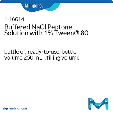 Sodium Chloride Peptone Broth Tween&#174; 80 1&#160;%, bottle capacity 250&#160;mL, bottle filling volume 250&#160;mL, closure type, Red screw cap with 3 loci, pack of 6&#160;bottles