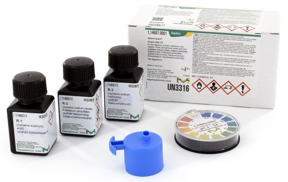 Crack Set 10 sufficient for 100 digestions of lead, cobalt, cadmium, iron, copper, nickel, phosphorus (total) and zinc, Spectroquant&#174;