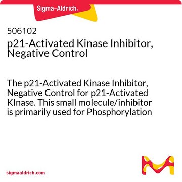 p21-Activated Kinase Inhibitor, Negative Control The p21-Activated Kinase Inhibitor, Negative Control for p21-Activated KInase. This small molecule/inhibitor is primarily used for Phosphorylation &amp; Dephosphorylation applications.