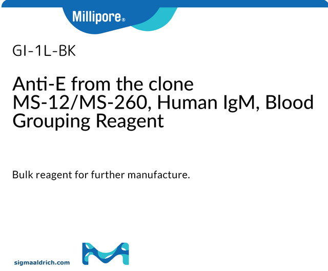 Blood typing Bulk Reagent - RHCE (Rh) Specificities Anti-E from the clone MS-12/MS-260, Human IgM, Blood Grouping Reagent