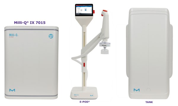 Milli-Q&#174; IX 7003/05/10/15 Pure Water Purification System The most advanced Milli-Q&#174; pure water system for the production of Elix&#174; quality water at a flow rate of 15 L/h., output: type 2 water (> 5&#160;M&#937;·cm), input: potable tap water