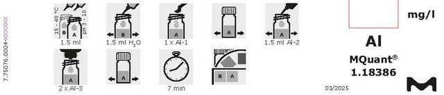 Aluminium Test colorimetric, 0.10-6&#160;mg/L (Al), for use with MCOLORTEST&#174;