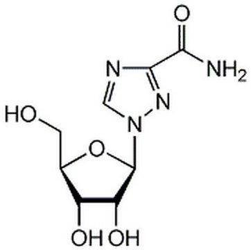 Ribavirin A non-interferon-inducing, broad spectrum antiviral nucleoside. Reported to be active against RSV, HIV, HCV, and other infectious agents. Its metabolite, ribavirin-5′-phosphate, inhibits inosine monophosphate (IMP) dehydrogenase.