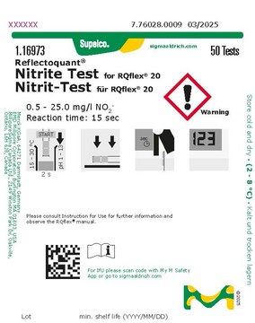 Nitrite Test reflectometric, 0.5-25.0&#160;mg/L (NO2-), for use with REFLECTOQUANT&#174;