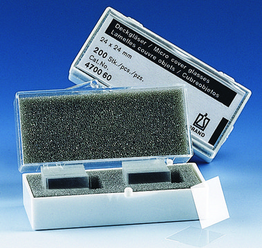 BRAND&#174; cover glass L × W 20&#160;mm × 20&#160;mm, square