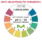 pH-indicator paper pH 1 - 10 Universal indicator roll L 4.8 m , with color scale, graduations and accuracy accuracy: 1 pH unit, pH range 1-10, MQuant®
