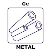 Germanium microfoil, 25x25mm, thinness 0.5μm, specific density 333μg/cm2, 6 micron aluminum permanent support, 100%