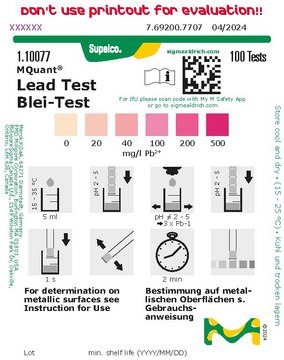 Lead Test colorimetric, 20-500&#160;mg/L (Pb), MQuant&#174;