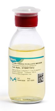 Fluid Thioglycollate Medium tube capacity 17&#160;mL, tube filling volume 9&#160;mL, closure type, Red scew cap with 2 loci, pack of 100&#160;tubes
