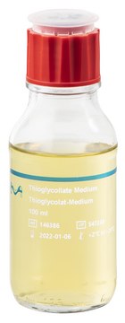 Fluid Thioglycollate Medium bottle capacity 125&#160;mL, bottle filling volume 100&#160;mL, closure type, red screw cap with septum and protector, pack of 10&#160;bottles