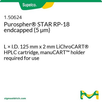 Purospher&#174; STAR RP-18 endcapped (5 &#181;m) L × I.D. 125 mm x 2 mm LiChroCART&#8482; HPLC cartridge, manuCART&#8482; holder required for use
