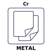 Chromium foil, light tested, 25x25mm, thickness 0.02mm, permanent polyester support, 99.99+%