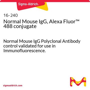 Normal Mouse IgG, Alexa Fluor&#8482; 488 conjugate Normal Mouse IgG Polyclonal Antibody control validated for use in Immunofluorescence.