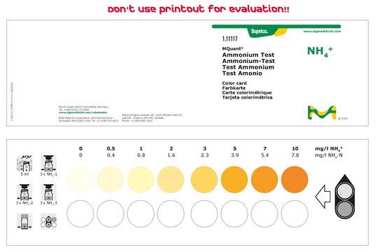 Ensayo de amonio colorimetric, 0.5-10&#160;mg/L (NH4+), for use with MQUANT&#174;