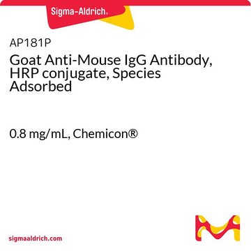 Anticuerpo de cabra anti-IgG de ratón, conjugado con HRP, especie adsorbida 0.8&#160;mg/mL, Chemicon&#174;